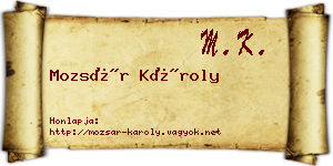 Mozsár Károly névjegykártya