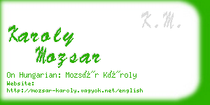 karoly mozsar business card